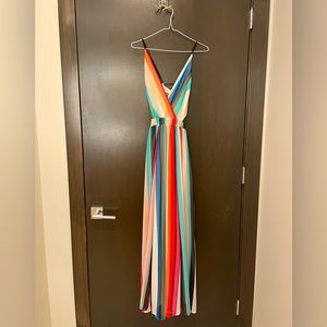 Multicolored striped maxi dress from Express